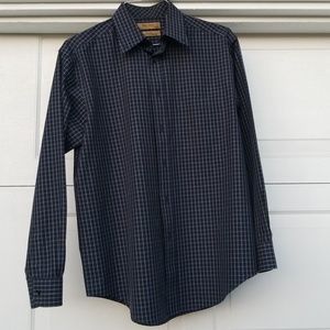 *Donated* Roundtree & Yorke L/S DkBlueWhtLimeChckM